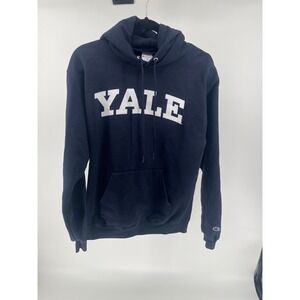 Champion‎ Yale University Hoodie Mens M Navy Blue Collegiate Sweatshirt CS2071